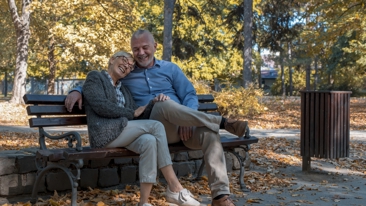 Caucasian Senior Couple Enjoying Their Time Park