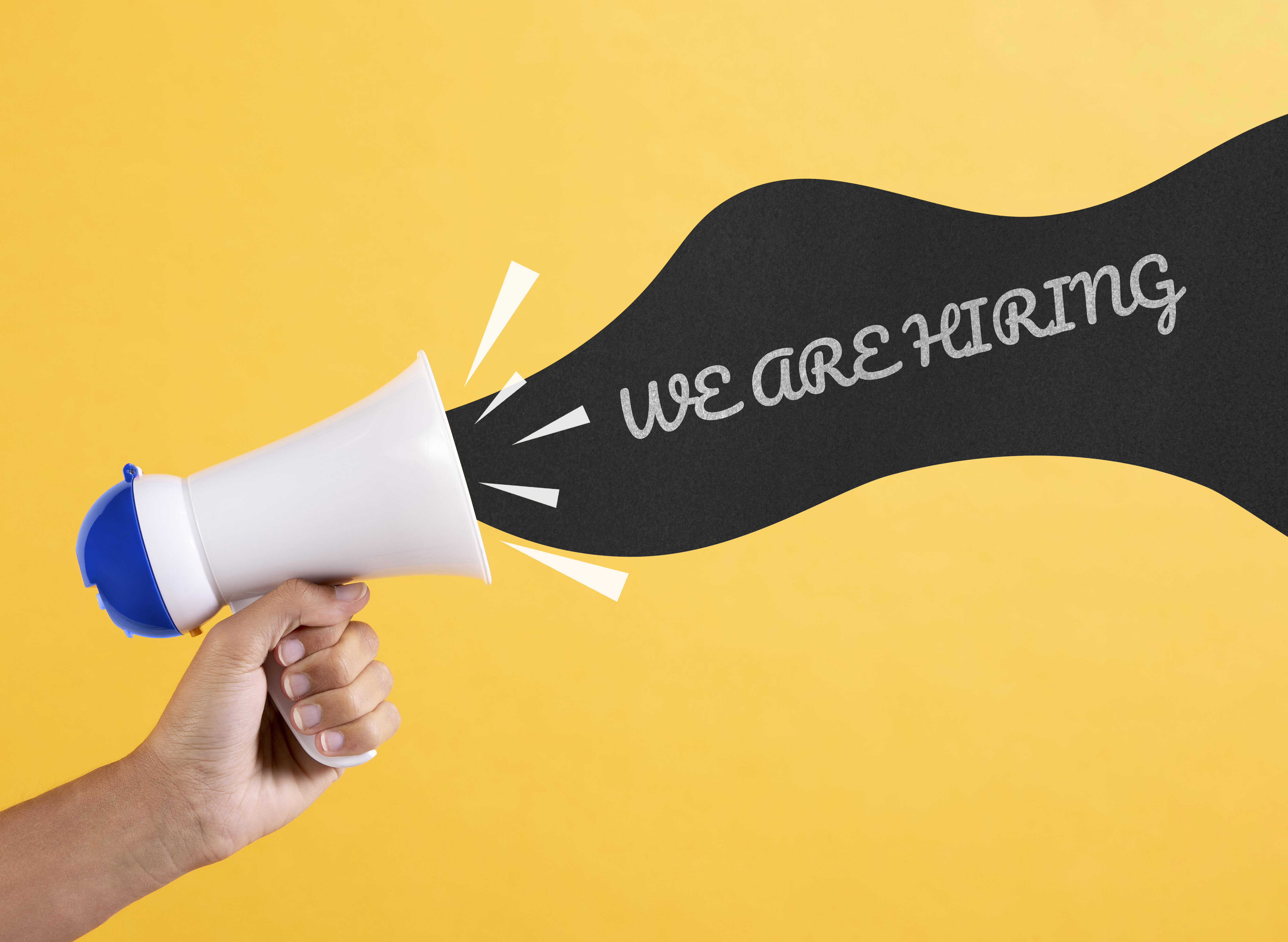 Hiring Concept With Person Holding Loud Speaker